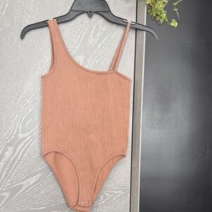Forever 21 Tan Ribbed Bodysuit